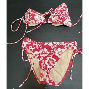 Xilaration Hawaiian Print Bikini Top Size L Bottom Size M